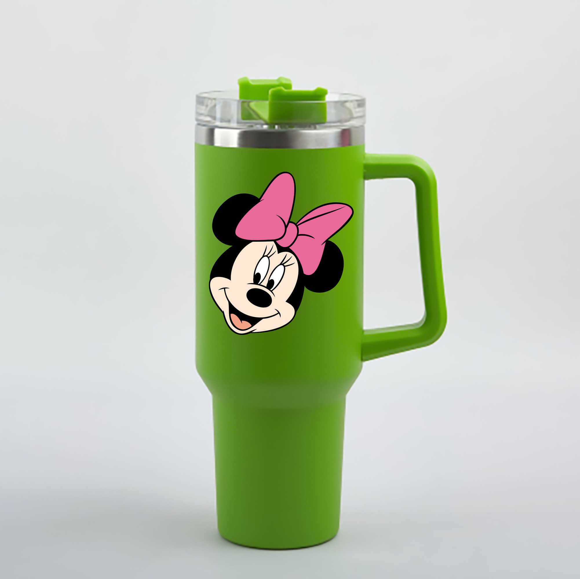 （画像用） ミッキーマウス Mickey Mouse 1200mL車用タンブラー - クリスタルステッカー（プラスチックストロー付き）
